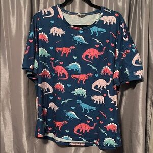 Dinosaur Print Women's Top - Multicolor